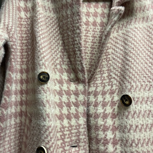 Pink houndstooth pea coat - Picture 5 of 7